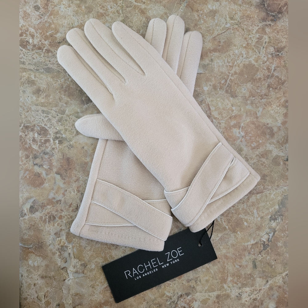 Rachel Zoe Light Blush Bow Cuff Gloves